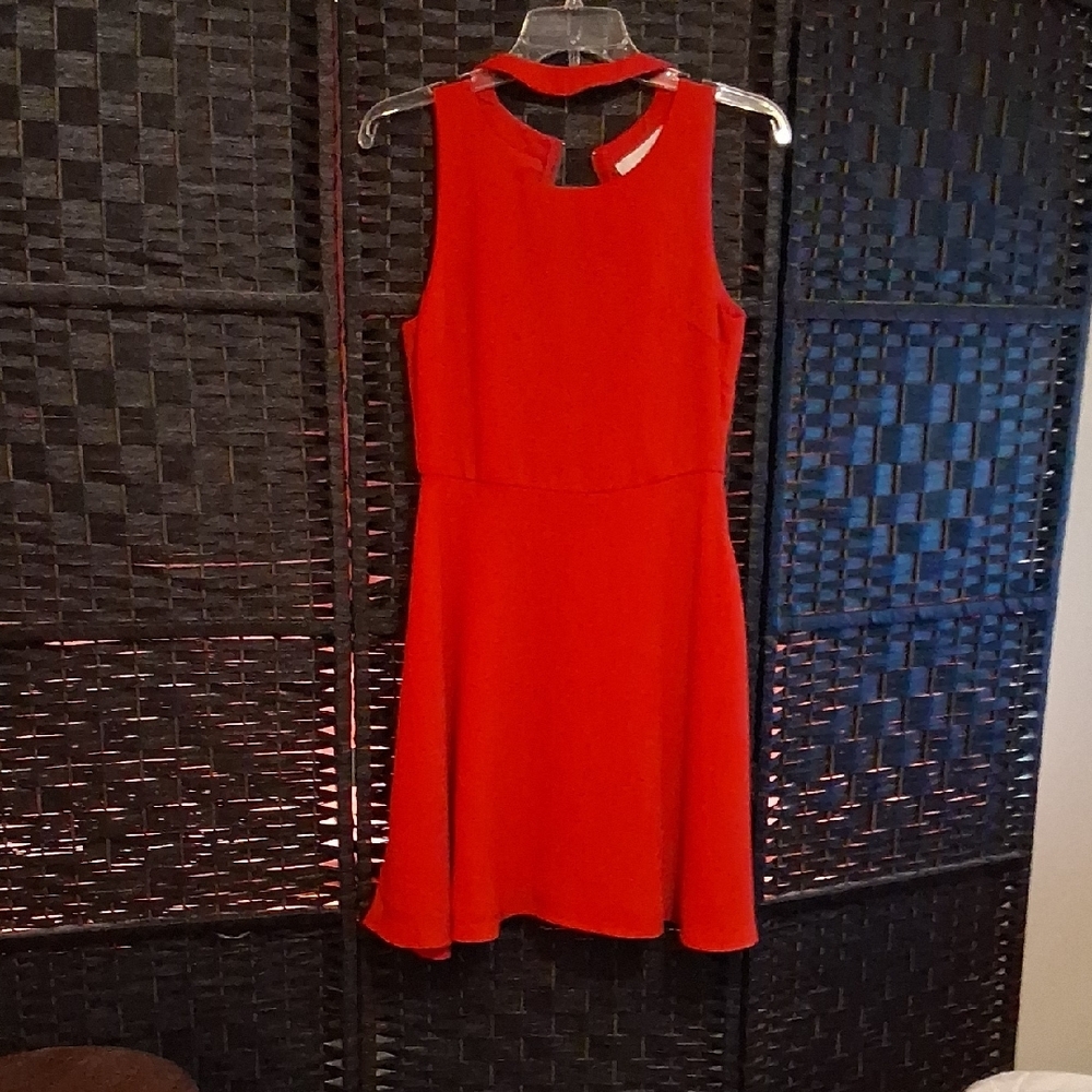 J.O.A. Red Halter A-Line Cocktail Dress